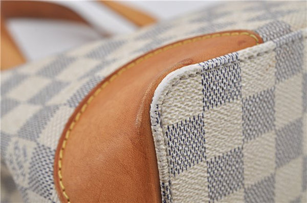 Authentic Louis Vuitton Damier Azur Hampstead PM N51207 Shoulder Tote Bag 7963E