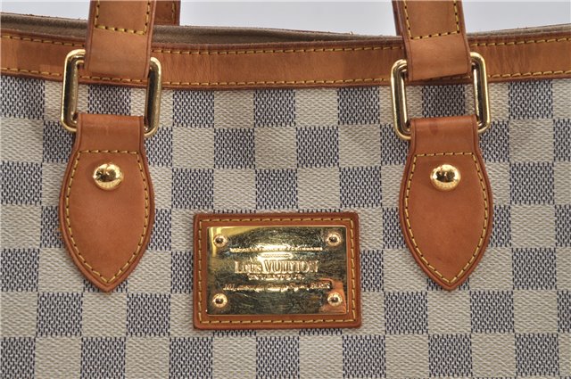 Authentic Louis Vuitton Damier Azur Hampstead PM N51207 Shoulder Tote Bag 7963E