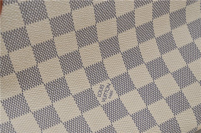 Authentic Louis Vuitton Damier Azur Hampstead PM N51207 Shoulder Tote Bag 7963E