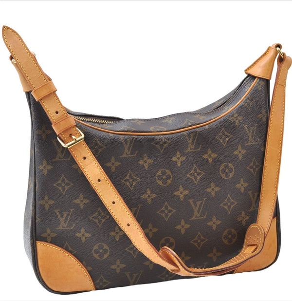 Authentic Louis Vuitton Monogram Boulogne 30 Shoulder Cross Bag M52165 LV 7966E