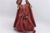 Authentic Chloe Paraty 2Way Shoulder Hand Bag Leather Red 7967D