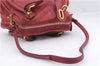 Authentic Chloe Paraty 2Way Shoulder Hand Bag Leather Red 7967D