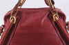 Authentic Chloe Paraty 2Way Shoulder Hand Bag Leather Red 7967D