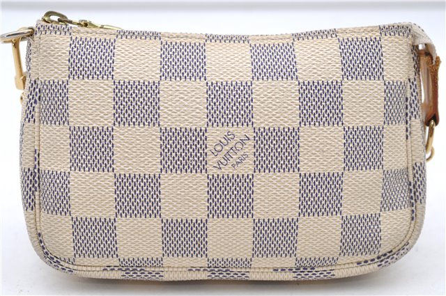 Auth LOUIS VUITTON Damier Azur Mini Pochette Accessoires Pouch N58010 LV 7970C