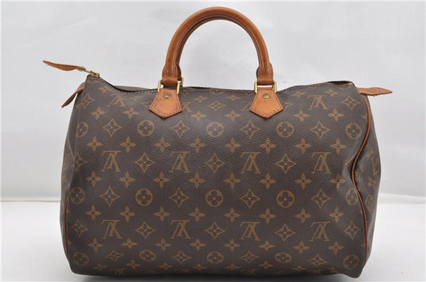 Authentic Louis Vuitton Monogram Speedy 35 Hand Boston Bag M41524 LV 7972F