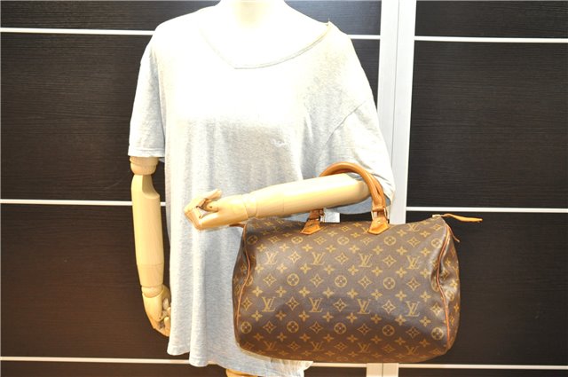 Authentic Louis Vuitton Monogram Speedy 35 Hand Boston Bag M41524 LV 7972F