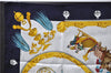 Authentic HERMES Carre 90 Scarf "Plumes et Grelots" Silk Navy 7974C