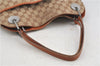 Authentic GUCCI Vintage Shoulder Tote Bag GG Canvas Leather Brown Beige 7975D