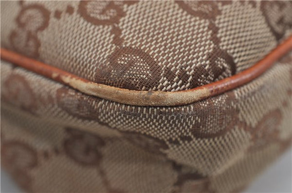 Authentic GUCCI Vintage Shoulder Tote Bag GG Canvas Leather Brown Beige 7975D