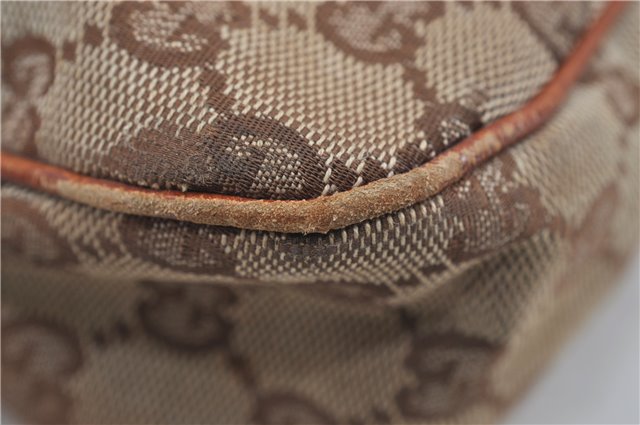 Authentic GUCCI Vintage Shoulder Tote Bag GG Canvas Leather Brown Beige 7975D