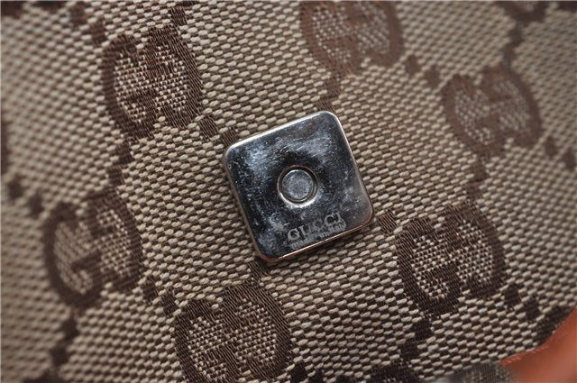 Authentic GUCCI Vintage Shoulder Tote Bag GG Canvas Leather Brown Beige 7975D