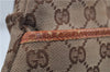Authentic GUCCI Vintage Shoulder Tote Bag GG Canvas Leather Brown Beige 7975D