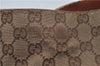 Authentic GUCCI Vintage Shoulder Tote Bag GG Canvas Leather Brown Beige 7975D
