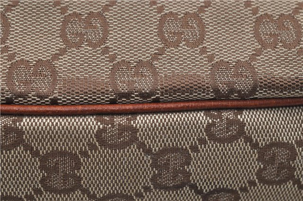 Authentic GUCCI Vintage Shoulder Tote Bag GG Canvas Leather Brown Beige 7975D