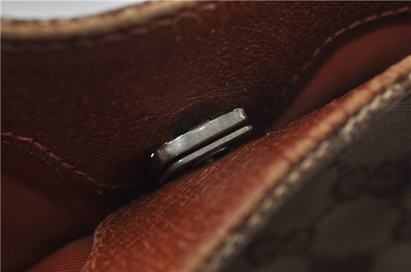 Authentic GUCCI Vintage Shoulder Tote Bag GG Canvas Leather Brown Beige 7975D