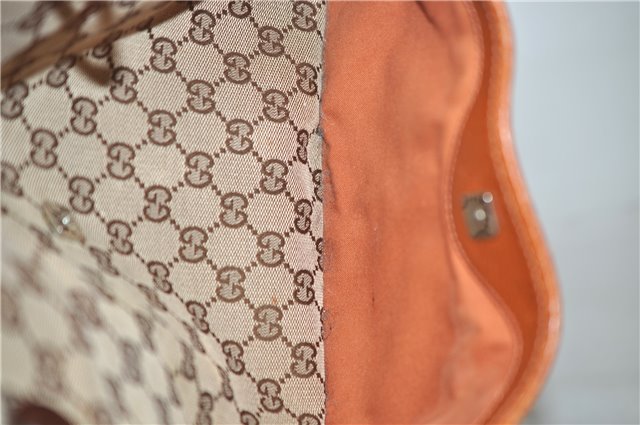 Authentic GUCCI Vintage Shoulder Tote Bag GG Canvas Leather Brown Beige 7975D