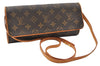 Authentic Louis Vuitton Monogram Pochette Twin GM Shoulder Bag M51852 LV 7976F
