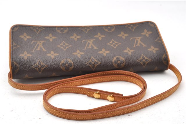 Authentic Louis Vuitton Monogram Pochette Twin GM Shoulder Bag M51852 LV 7976F