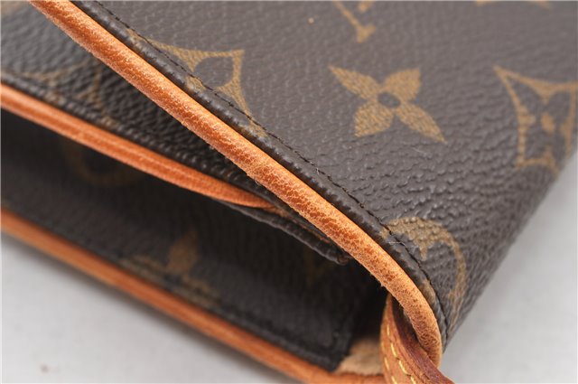 Authentic Louis Vuitton Monogram Pochette Twin GM Shoulder Bag M51852 LV 7976F