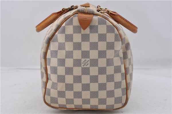 Authentic Louis Vuitton Damier Azur Speedy30 Hand Bag N41533 LV 7977D