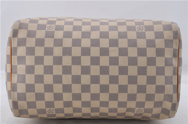 Authentic Louis Vuitton Damier Azur Speedy30 Hand Bag N41533 LV 7977D