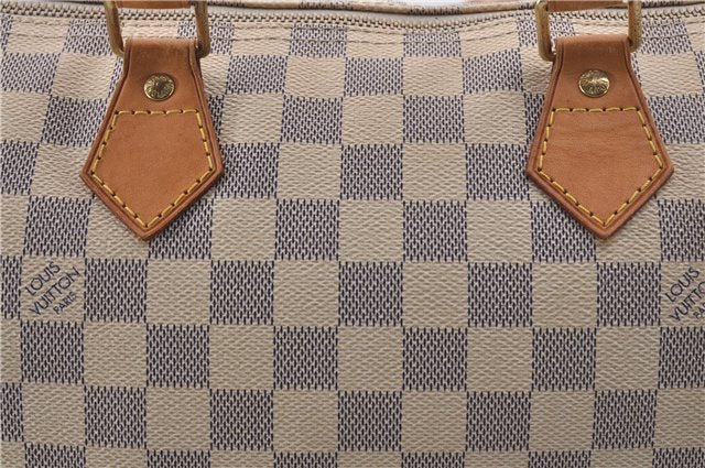 Authentic Louis Vuitton Damier Azur Speedy30 Hand Bag N41533 LV 7977D