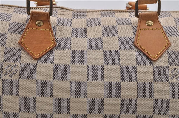 Authentic Louis Vuitton Damier Azur Speedy30 Hand Bag N41533 LV 7977D