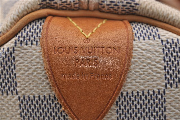 Authentic Louis Vuitton Damier Azur Speedy30 Hand Bag N41533 LV 7977D