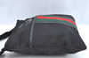 Auth GUCCI Web Sherry Line Shoulder Bag Nylon Leather 181067 Black Junk 7979G