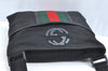 Auth GUCCI Web Sherry Line Shoulder Bag Nylon Leather 181067 Black Junk 7979G