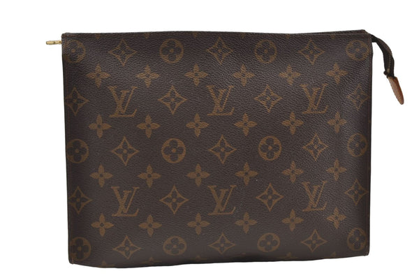 Auth Louis Vuitton Monogram Poche Toilette 26 Cosmetics Pouch Old Model LV 7980D