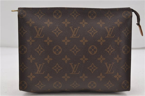 Auth Louis Vuitton Monogram Poche Toilette 26 Cosmetics Pouch Old Model LV 7980D