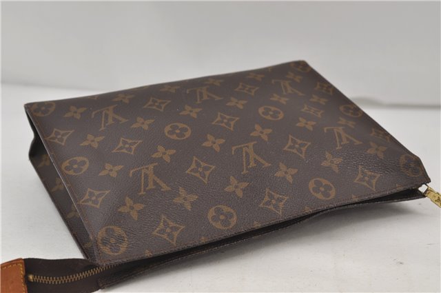 Auth Louis Vuitton Monogram Poche Toilette 26 Cosmetics Pouch Old Model LV 7980D