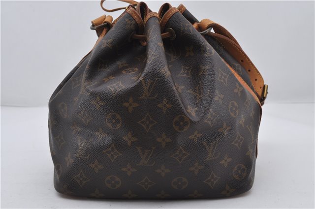 Authentic Louis Vuitton Monogram Petit Noe M42226 Shoulder Drawstring Bag 7980E