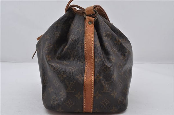 Authentic Louis Vuitton Monogram Petit Noe M42226 Shoulder Drawstring Bag 7980E