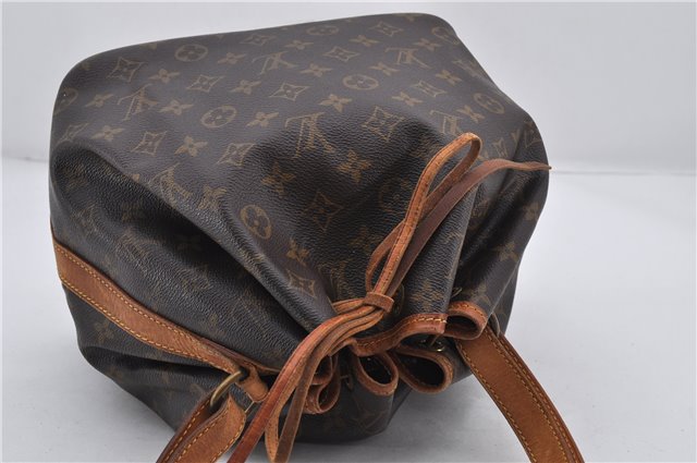 Authentic Louis Vuitton Monogram Petit Noe M42226 Shoulder Drawstring Bag 7980E
