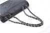 Authentic CHANEL Enamel CoCo Mark Chain Shoulder Bag Purse Black 7981D