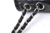 Authentic CHANEL Enamel CoCo Mark Chain Shoulder Bag Purse Black 7981D