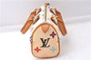 Auth Louis Vuitton Monogram Multicolor Mini Speedy Hand Bag M92645 White 7990D