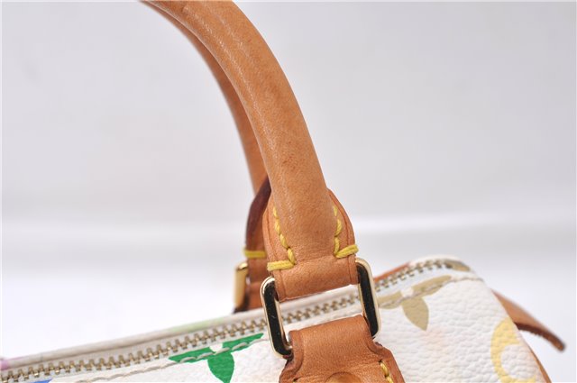 Auth Louis Vuitton Monogram Multicolor Mini Speedy Hand Bag M92645 White 7990D