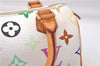 Auth Louis Vuitton Monogram Multicolor Mini Speedy Hand Bag M92645 White 7990D