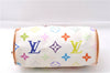 Auth Louis Vuitton Monogram Multicolor Mini Speedy Hand Bag M92645 White 7990D