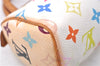 Auth Louis Vuitton Monogram Multicolor Mini Speedy Hand Bag M92645 White 7990D