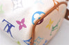 Auth Louis Vuitton Monogram Multicolor Mini Speedy Hand Bag M92645 White 7990D