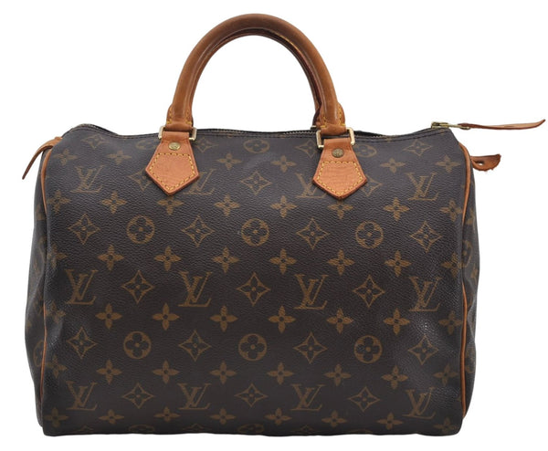 Authentic Louis Vuitton Monogram Speedy 30 Hand Boston Bag M41526 LV 7996E