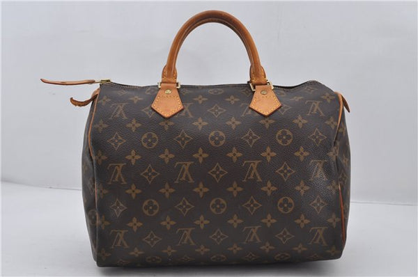 Authentic Louis Vuitton Monogram Speedy 30 Hand Boston Bag M41526 LV 7996E