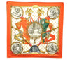 Authentic HERMES Carre 90 Scarf "NAPOLEON" Silk Orange Box 7998C