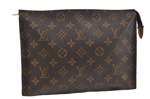 Auth Louis Vuitton Monogram Poche Toilette 26 Cosmetics Pouch Old Model LV 7998D