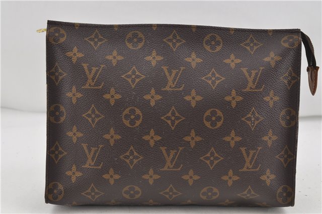 Auth Louis Vuitton Monogram Poche Toilette 26 Cosmetics Pouch Old Model LV 7998D