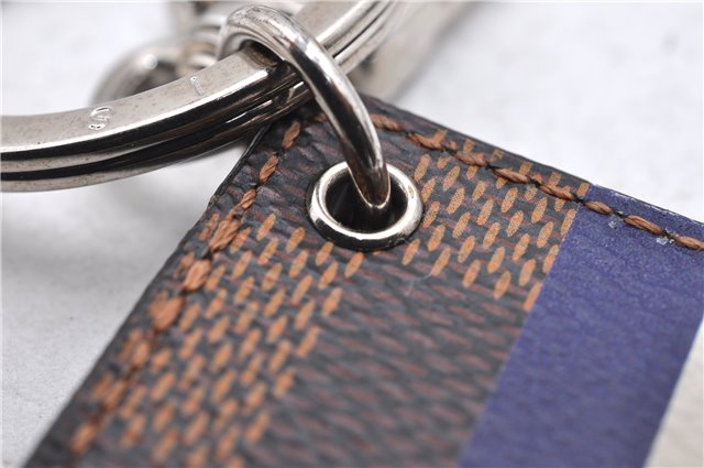 Auth LOUIS VUITTON Damier Illustre Savane Key Ring Bag Charm M62720 LV 8001C